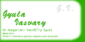 gyula vasvary business card